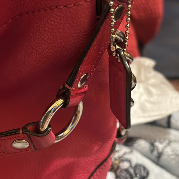 Coach shoulder handbag—red and pinkish color—good condition NO rips or Tears - Picture 2 of 16